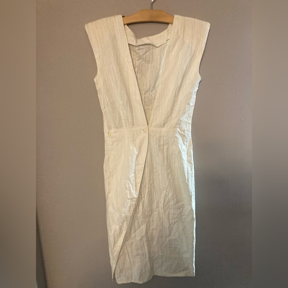 VINTAGE true wrap off white dress - Picture 2 of 5
